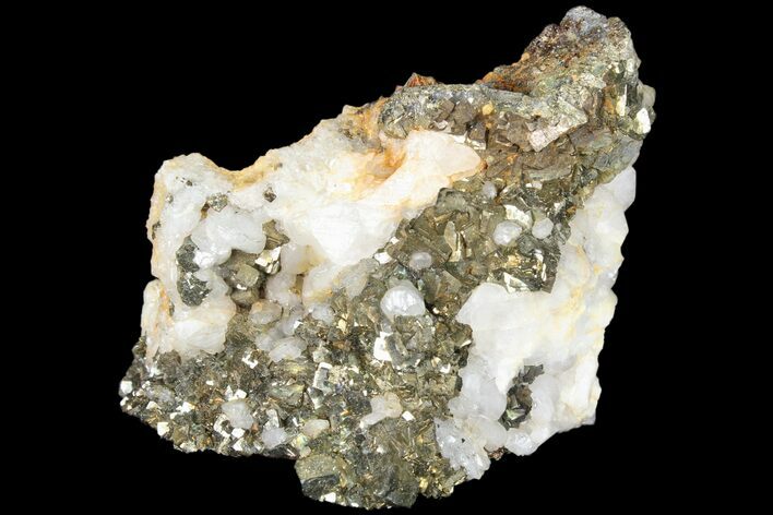 Pyrite On Calcite - El Hammam Mine, Morocco #80739